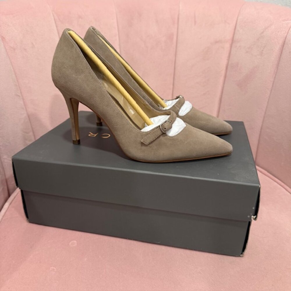 Ann Taylor Suede Mila Mini Buckle Pump